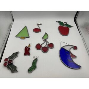 Vintage Stained Glass‎ Sun Catchers Suncatcher Lot Of 8